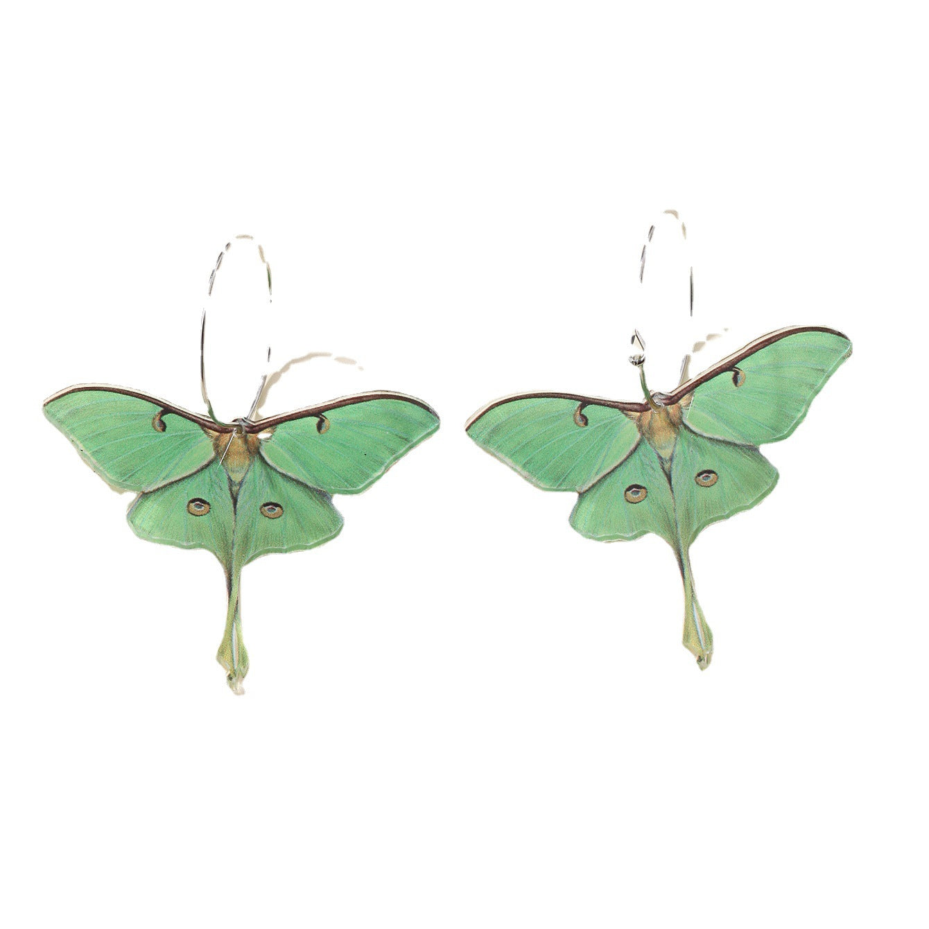 Green Moth Earrings Dangling Drop Earring Women Girls Gifts Jewelry Accessories