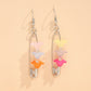 Cloth Pin Flower Detail Dangle Fashion Earrings for Women Stylish Party Jewelry Gift