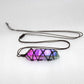 White Crystal Single Crystal Electroplating Double Color Net Pocket Necklace