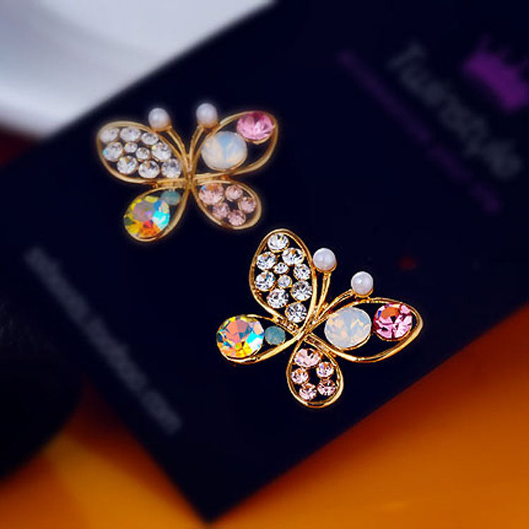 Candy Color Butterfly Stud Earrings Fashion Jewelry for Girls Women Gift