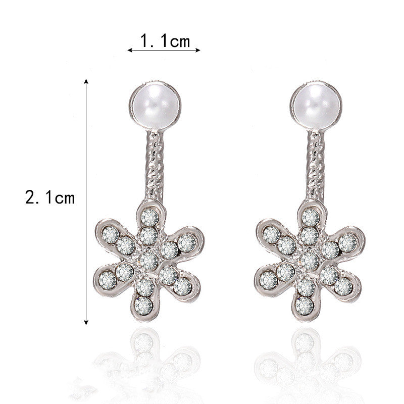 Cute Snowflake Stud Earrings Female Girl Fashion Earrings Birthday Holiday Gifts