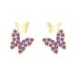 Purple Butterfly Stud Earrings for Girls Women Stud Jewelry Gift Accessories