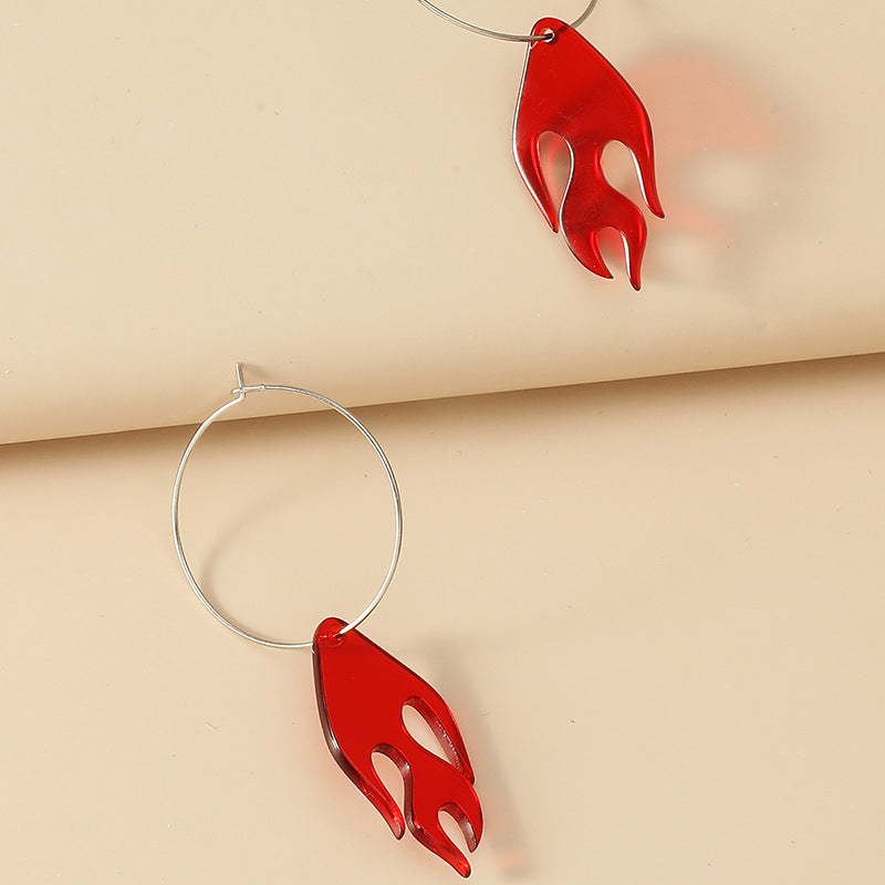 Fire Flame Earrings Dangle Gift for Her Jewelry Accessories Girls Fashion