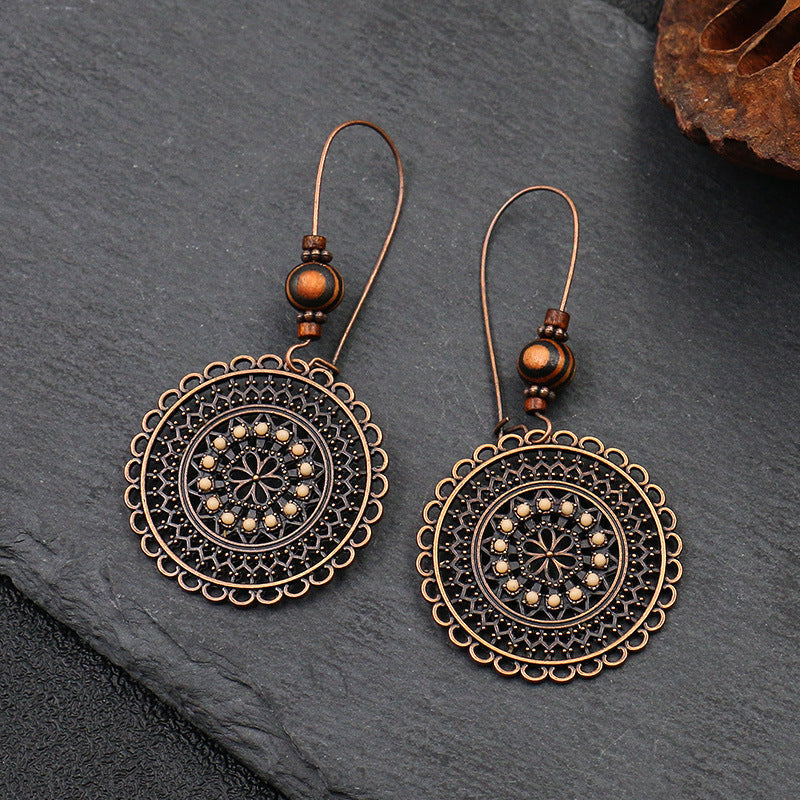 Mandala Flower Vintage Style Gift Earrings Dangle Women Fashion Jewelry Jewellery