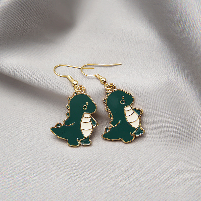 Cartoon Dinosaur Jewelry Fashion Dangle Earrings for Girls Party Birthday Gift