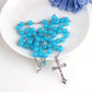 Acrylic Glow-in-the-dark Rosary Cross Necklace Christian