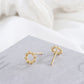 Metallic Bead Style Round Stud Earrings Women Fashionable Luxurious Earrings