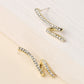 Rhinestone Ribbon Stud Earrings Dangle Women Fashion Jewelry Jewellery