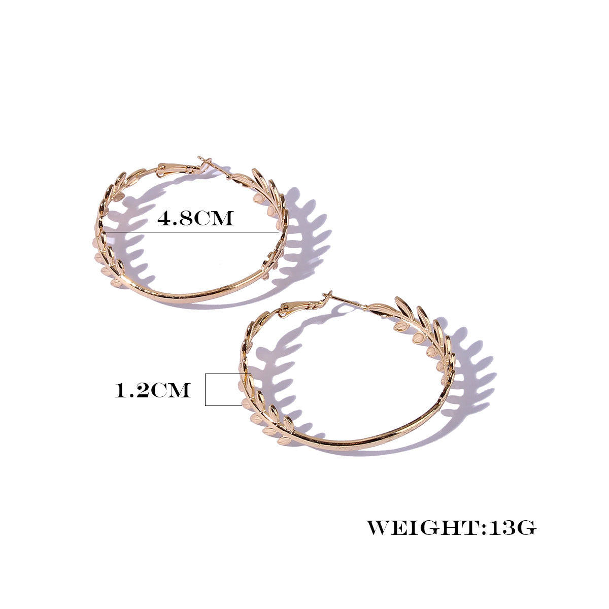 Leaf Hoop Earring Women Jewelry Mom Gift Everyday Wear Earrings