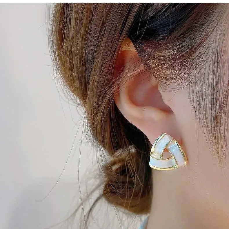 Geometric Triangle Stud Earrings Accessories Gift Women Girl Fashionable Jewelry