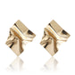 Bended Pattern Metallic Stud Fashion Earrings Women Girls Ear Studs Jewelry Gift