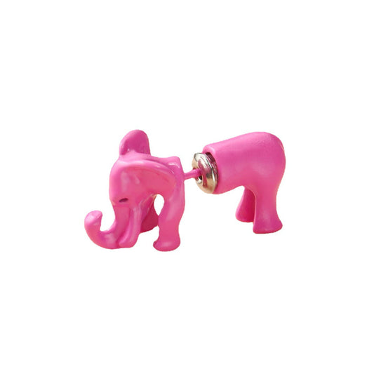 1pc Cartoon Pink Elephant Stud Earring Women Jewelry Mom Gift Everyday Wear