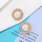 Retro Style Pearl Stud Earrings Women Fashionable Luxurious Earrings Jewelry
