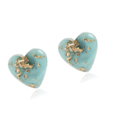 European And American Popular Turquoise Heart Shaped Earrings