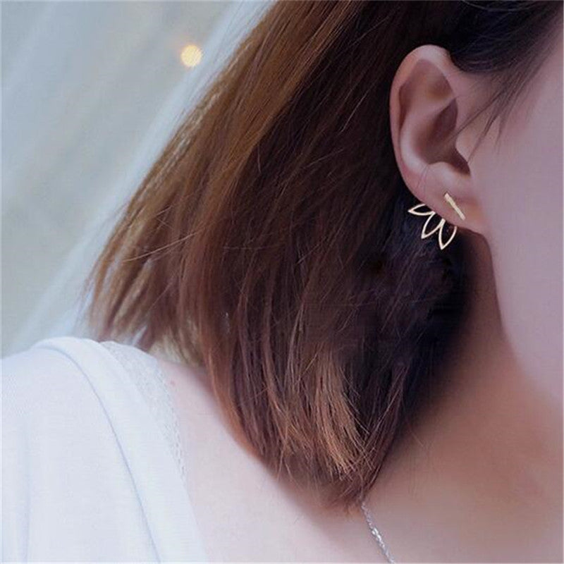 Woman Jewelry Vintage Lotus Earrings Stud Gift Accessory Girls Modern Studs Earrings