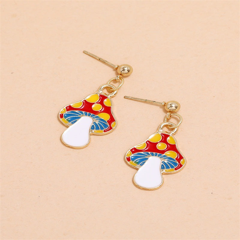 Cartoon Mushroom Dangle Earring Exquisite Fashion Drop Earrings For Women