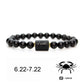 Natural Stone Bead Bracelet Male Frosted Black Agate