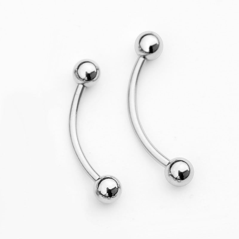 Titanium Steel Curved Rod Umbilical Nail Belly Button Ring Female