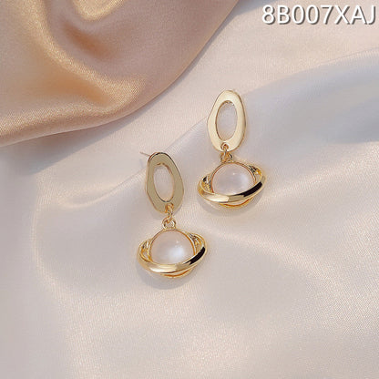 Faux Opal Planet Jewelry Stud Earrings Modern Fashion Women Earrings Piercing