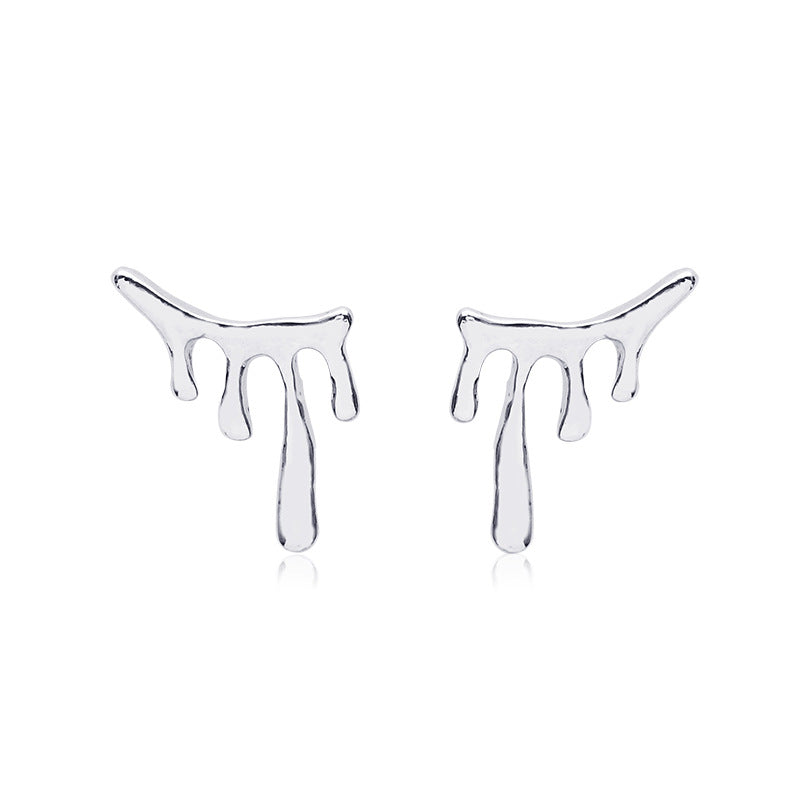 Metallic Drip Stud Earrings Female Girl Fashion Earrings Birthday Holiday Gifts