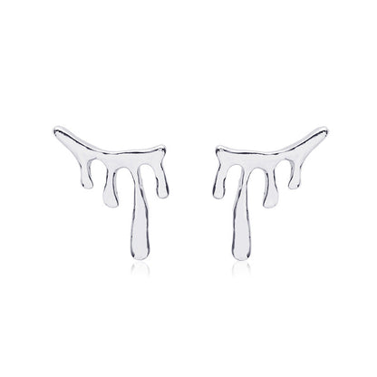 Metallic Drip Stud Earrings Female Girl Fashion Earrings Birthday Holiday Gifts