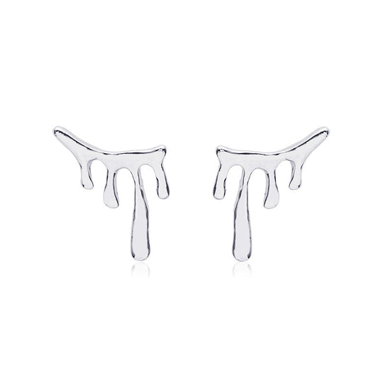 Metallic Drip Stud Earrings Female Girl Fashion Earrings Birthday Holiday Gifts