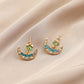 Colorful Moon Star Stud Earrings Women Girls Gifts Jewelry Accessories