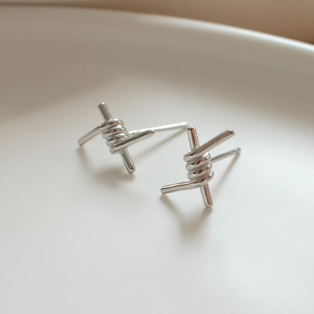 Metal Spring Stud Earrings Women Jewelry Mom Gift Everyday Wear Earrings