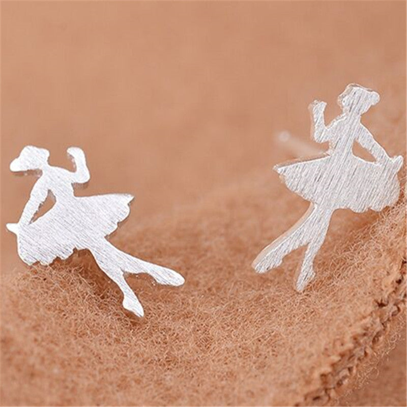 Ballet Girl Stud Earrings Women Charm Stud Jewelry Birthday Holiday Gifts
