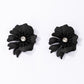 Black Flower Stud Earrings for Women Girls Fashion Earrings Piercing Jewelry