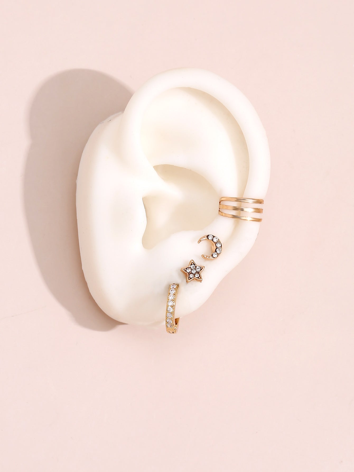 4pcs Set Moon Star Ear Cuff Stud Earrings Fashion Women Female Earrings Piercing