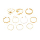Openwork Flower Set Ring Simple Glossy