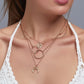 Fashion Multilayer Alloy Map Moon Necklace Three Layers
