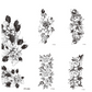 Plain Flower Tattoo Stickers New Waterproof Tattoo Stickers