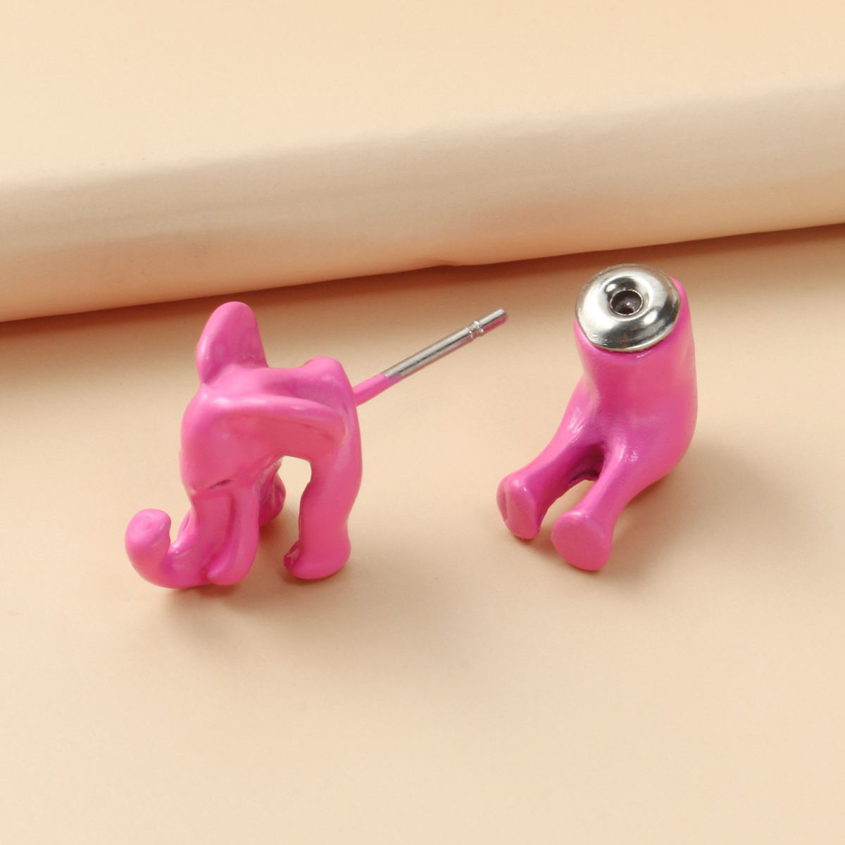 1pc Cartoon Pink Elephant Stud Earring Women Jewelry Mom Gift Everyday Wear