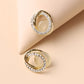 Rhinestone Oval Stud Earrings Women Charm Stud Jewelry Birthday Holiday Gifts