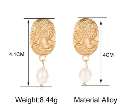 Ancient Textured Drop Earrings Cute Dangle Earrings Women Jewelry Gift for Her