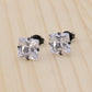 Fashion Stainless Steel Four Claw Square Ear Studs