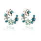 Blue Flower Mix Stud Earrings Women Jewelry Mom Gift Everyday Wear Earrings