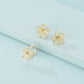 Geometric Flower Stud Earrings and Ring Fashion Women Female Earrings Piercing