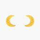 Textured Moon Stud Earrings Women Jewelry Mom Gift Everyday Wear Earrings