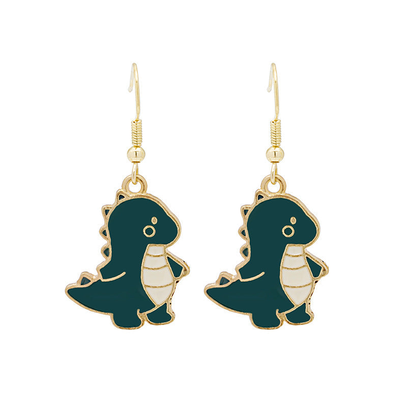 Cartoon Dinosaur Jewelry Fashion Dangle Earrings for Girls Party Birthday Gift