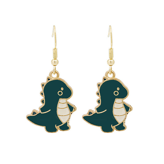 Cartoon Dinosaur Jewelry Fashion Dangle Earrings for Girls Party Birthday Gift