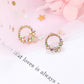 Flower Vine Wreath Stud Earrings Women Jewelry Mom Gift Everyday Wear Earrings