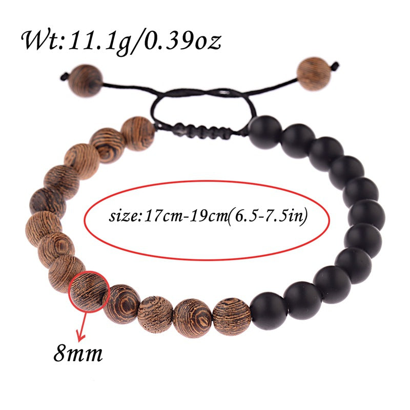 8mm Natural Woman Yoga Wooden Bead Bracelet