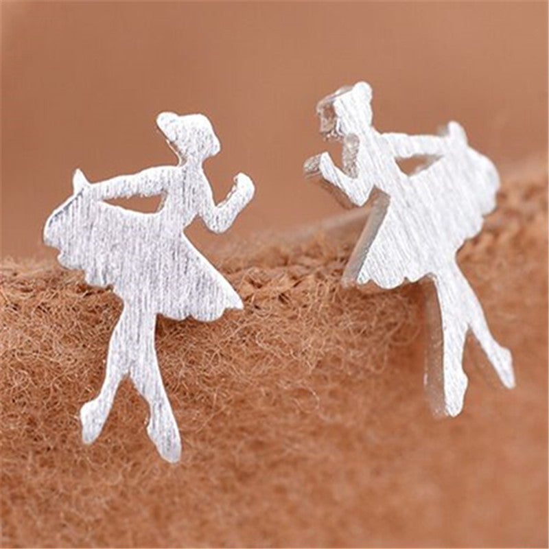 Ballet Girl Stud Earrings Women Charm Stud Jewelry Birthday Holiday Gifts