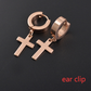 Titanium steel cross earrings