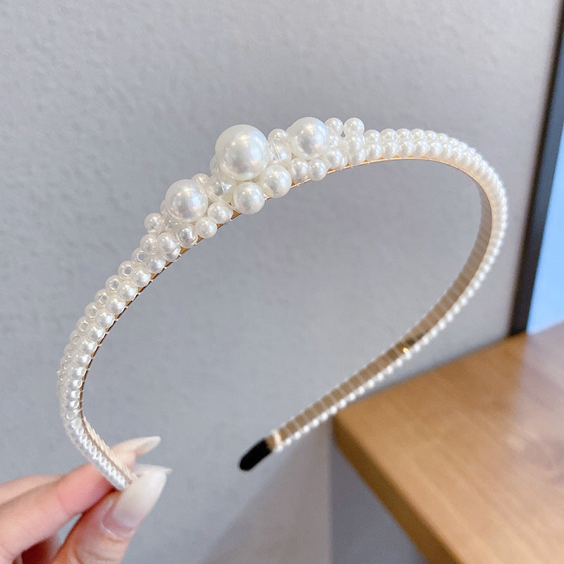 Sen Simple Pearl Thin Headband Hair Accessories Headband