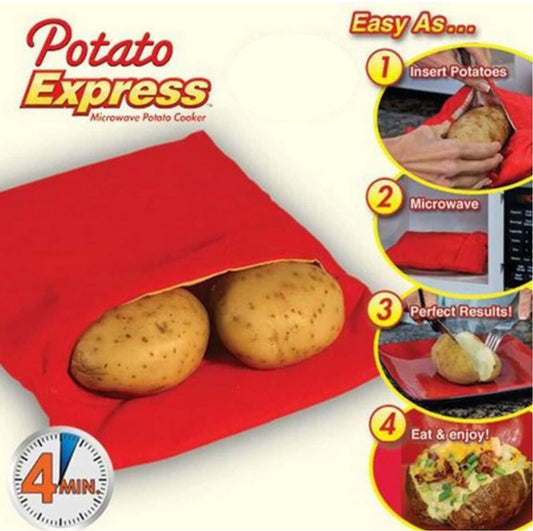 Microwave Potato Bag Washable Reusable Baked Potato Cooker Pouch