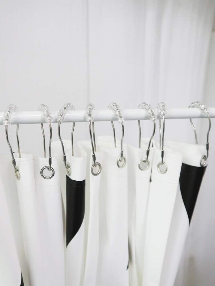 12pcs Shower Curtain Rings Bath Roller Shower Hooks Glide Bathroom Accessories